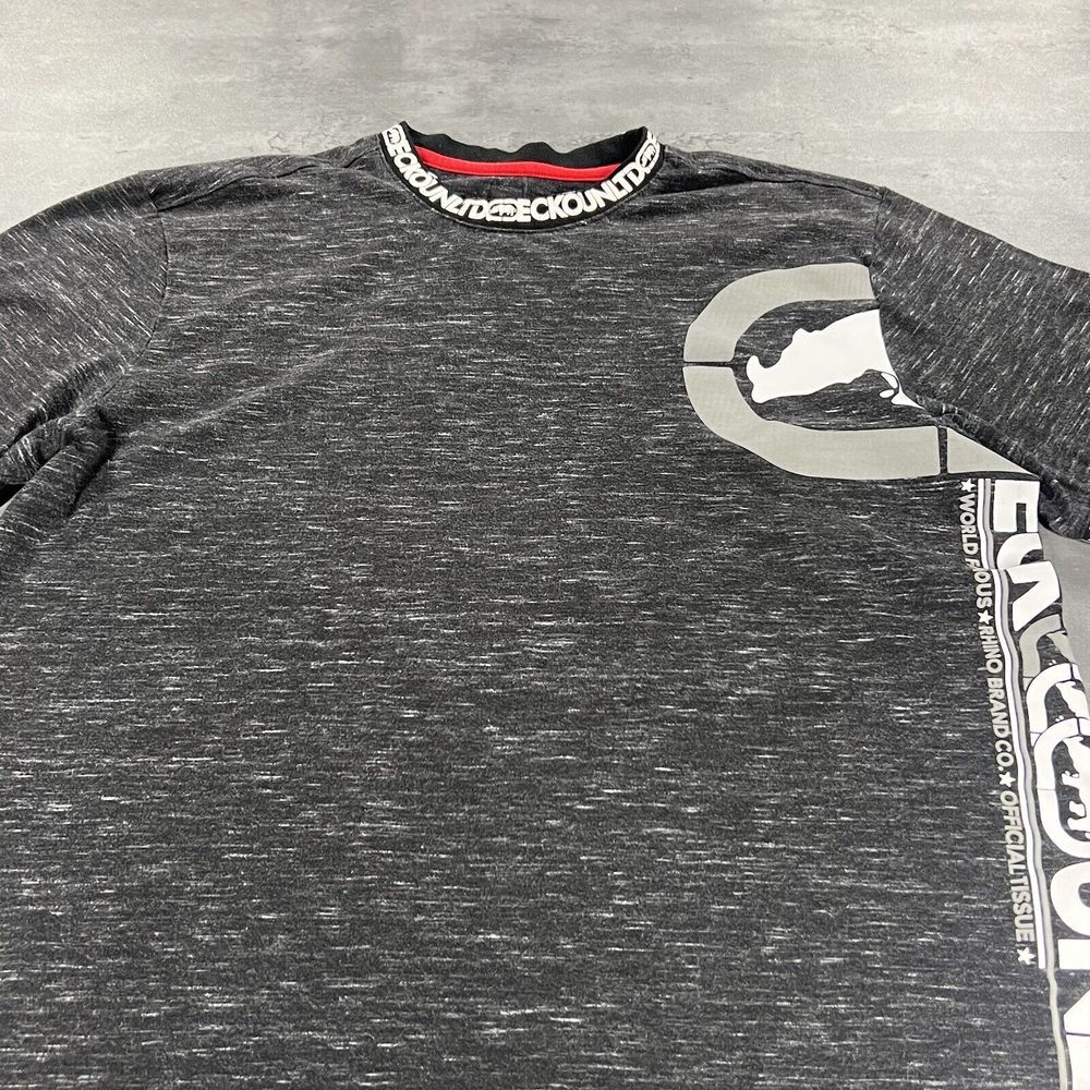 Ecko Unltd Shirt‎ Adult Medium Gray Black Skate Minimal Capsule Mock Neck Mens